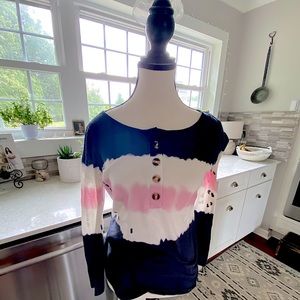 Coeur de Vague top. Size small. Blue, white and pink colors.